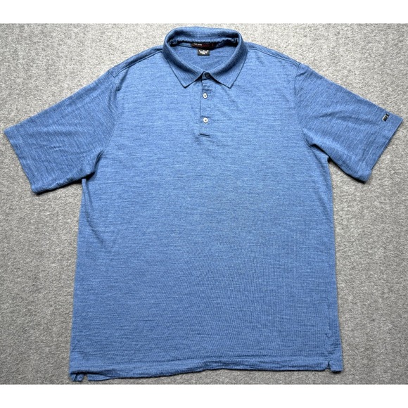 Nike Polo Shirt Mens XL Blue Wool Short Sleeve Tiger Woods Collection Golf - Picture 1 of 9